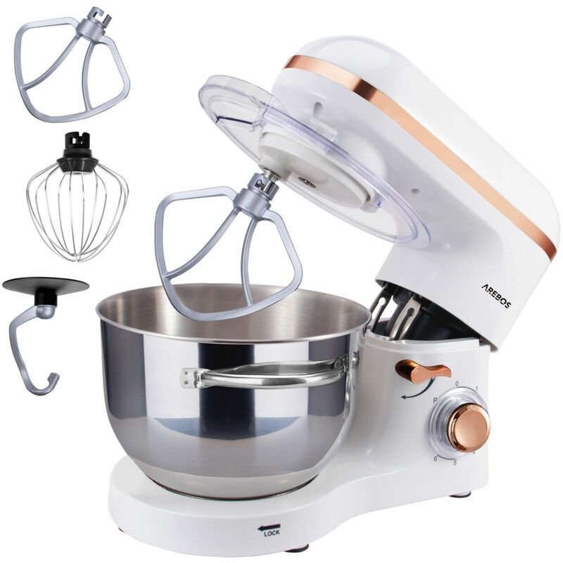 foto del prodotto arebos robot da cucina 1500w 6l in acciaio inox 6 gradini silenzioso bianco