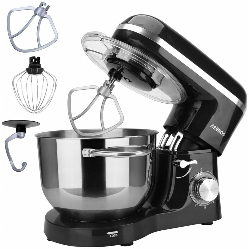 foto del prodotto arebos robot da cucina 1500w 6l in acciaio inox 6 gradini silenzioso nero