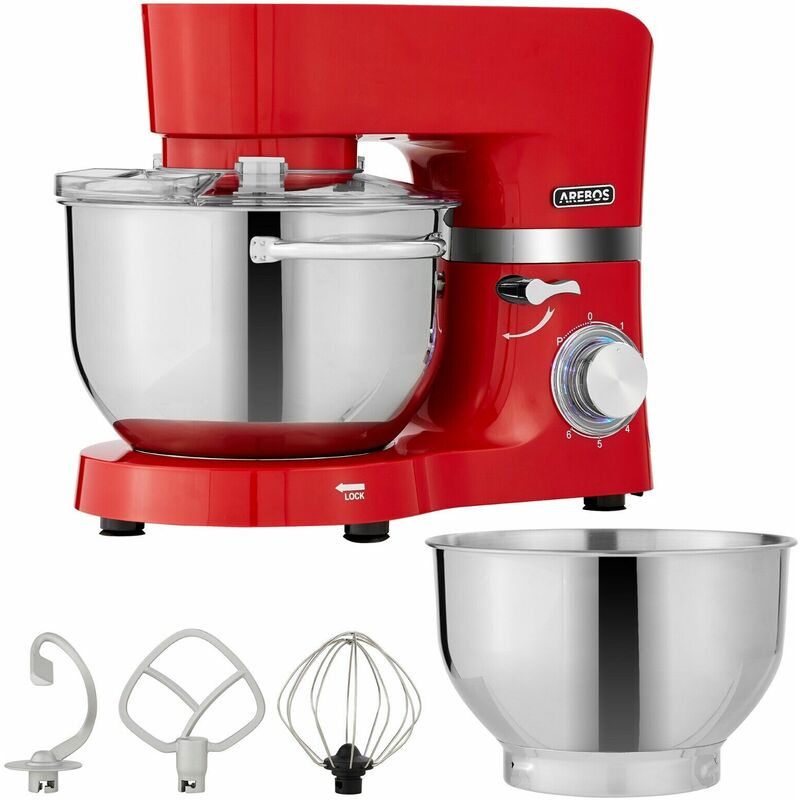 foto del prodotto arebos robot da cucina 1500w con 2 x ciotole in acciaio inossidabile i 6 gradini