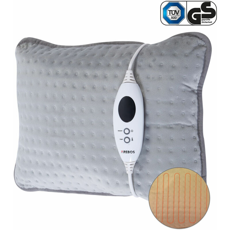 foto del prodotto arebos termoforo tappeto riscaldante elettrico 44x33 cm grigio