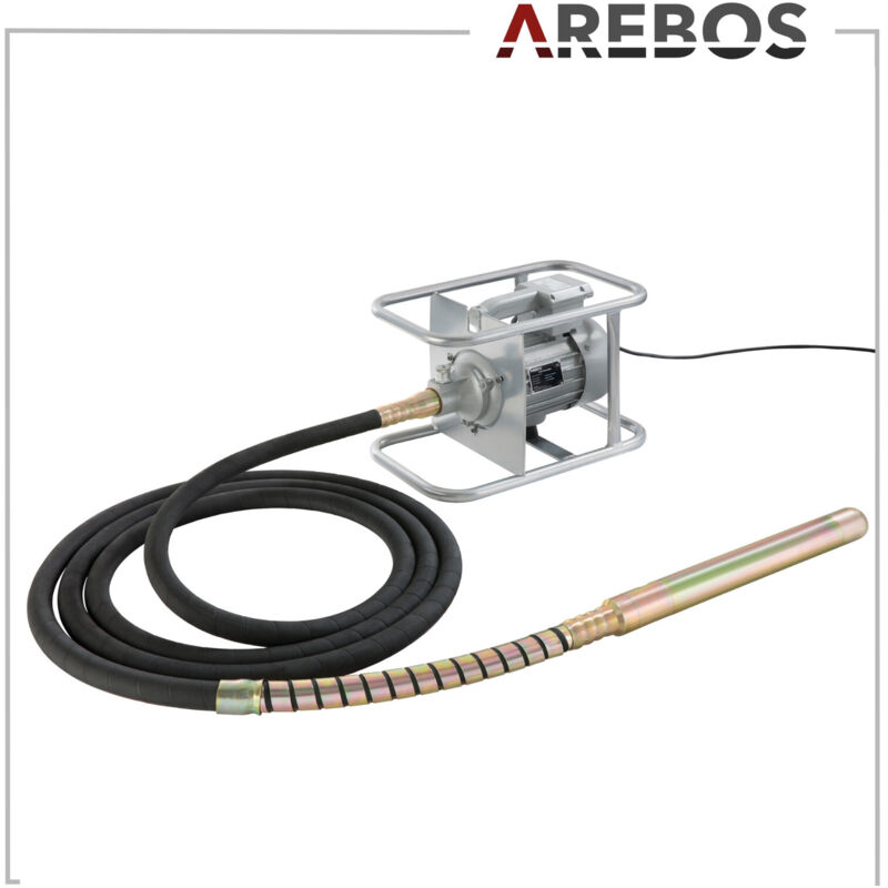 foto del prodotto arebos vibratore calcestruzzo 1500 w con ago interno impugnatura manuale robusta