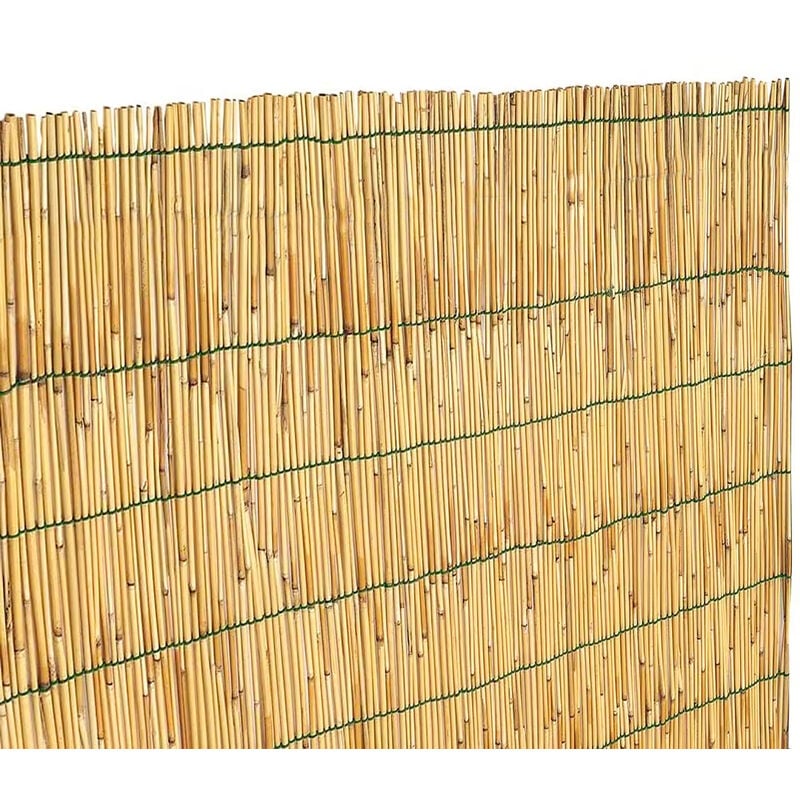 foto del prodotto arella in canna cannette in bamboo pelato bamb naturale da 5 mm arelle canniccio decorativo recinzione giardino ringhiera balcone terrazza piscina