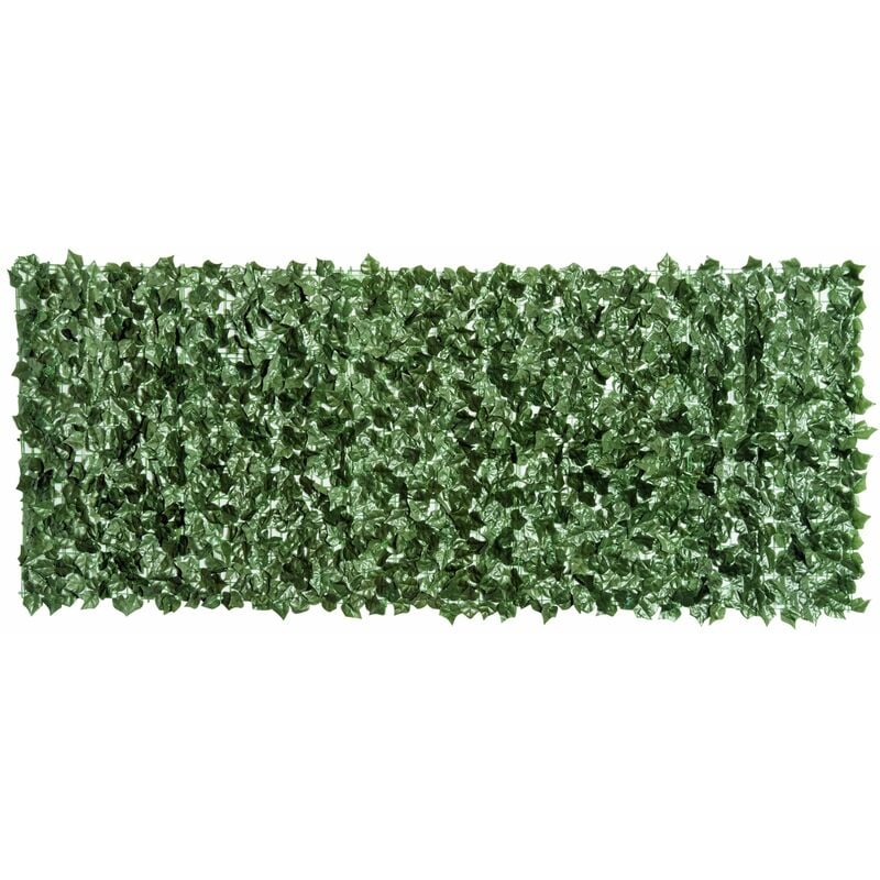 foto del prodotto arella siepe sintetica artificiale 2,4x1m per balcone e giardino foglie verde scuro