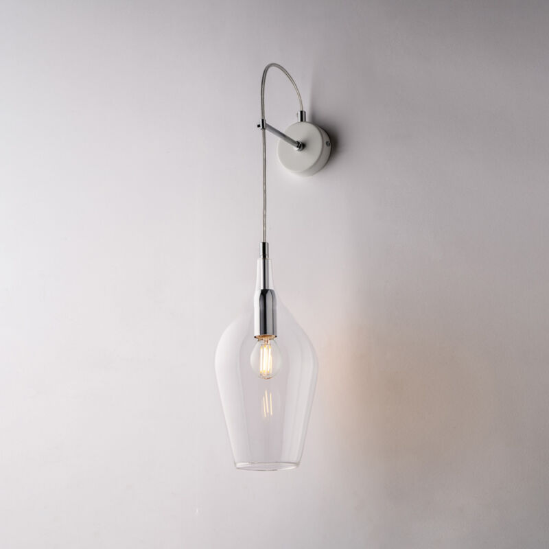 foto del prodotto ares applique in ferro con vetro trasparente pyrex 1 luce .14 p.21 bl273 ap1 tr