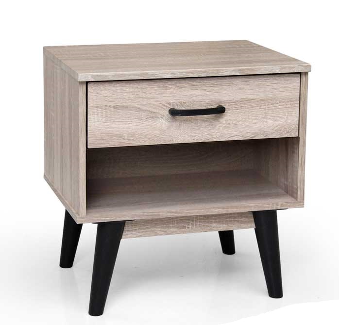 foto del prodotto ares comodino con cassetto e vano aperto 48 x 38 x 50 cm in legno rovere