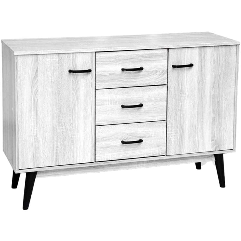 foto del prodotto ares mobile da ingresso con 3 cassetti e 2 ante in legno 120x38x80 colore bianco