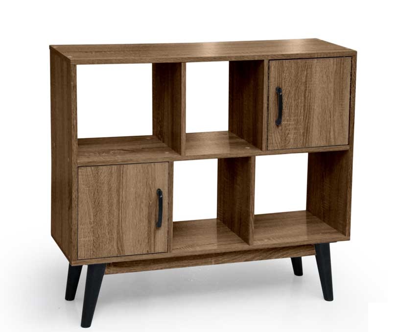 foto del prodotto ares mobile in legno con 4 vani e 2 ante 90 x 30 x 80 cm colore noce