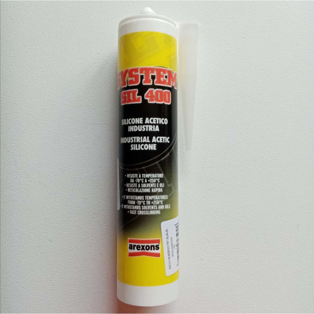 foto del prodotto arexons 310ml silicone acetico industria sil400 alta temperatura trasparente