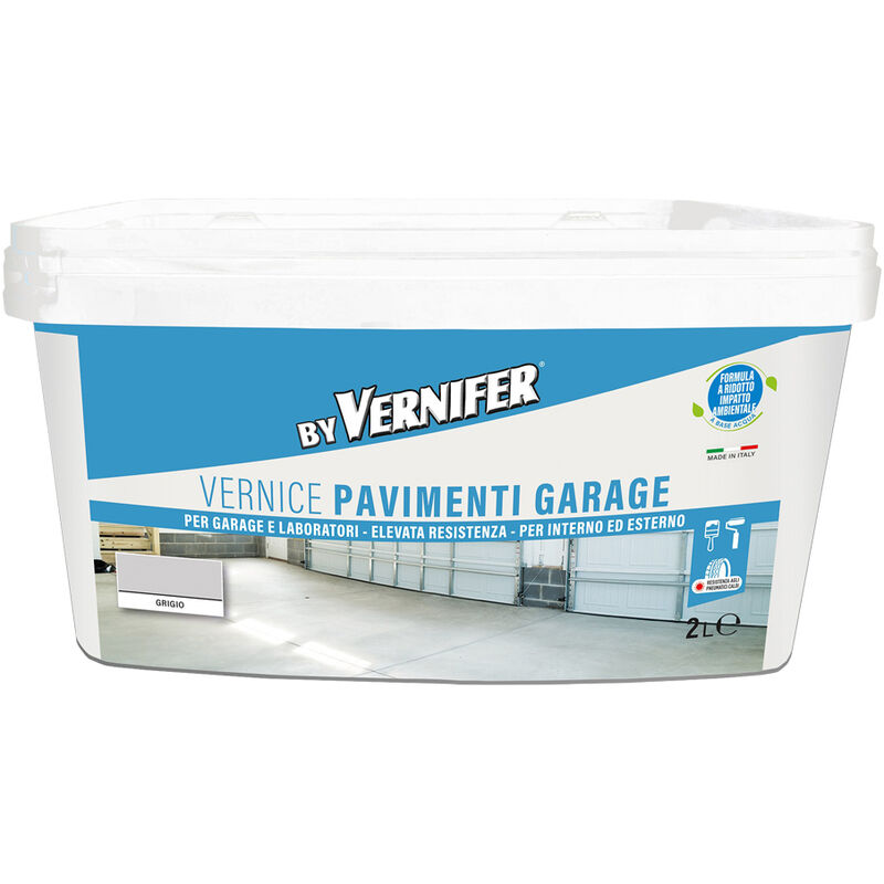 foto del prodotto arexons vernice a base acqua per pavimenti garage e laboratori 2 lt vernifer grigio