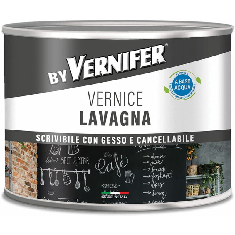 foto del prodotto arexons vernice acrilica base acqua lavagna vernifer ml. 500 antracite 4809 