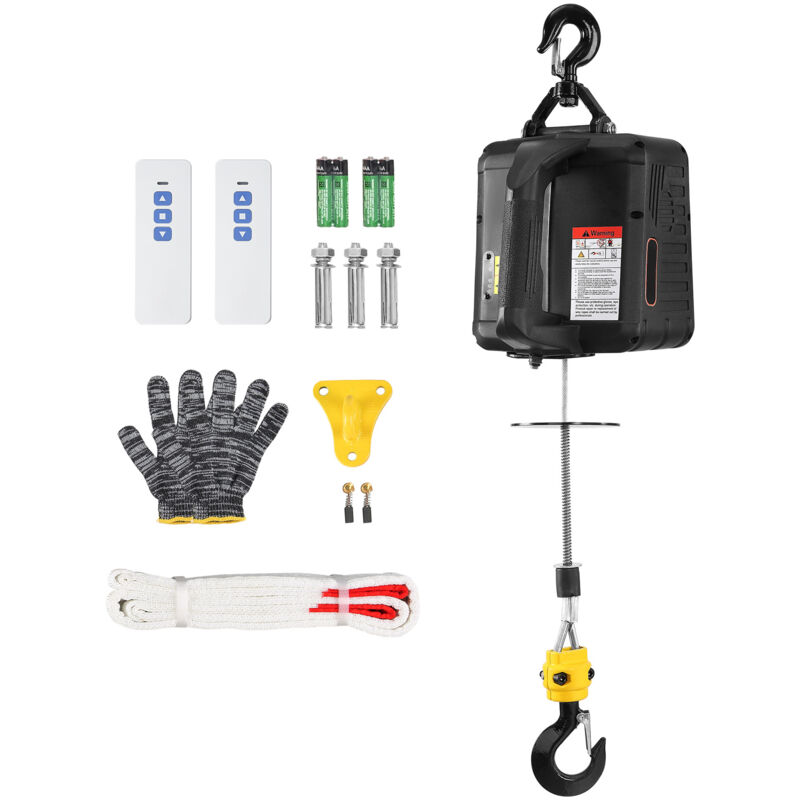 foto del prodotto argano elettrico 2 in 1, capacit 1100 libbre, argano elettrico portatile da 1500w con telecomando wireless,altezza di sollevamento 22,9 piedi,13