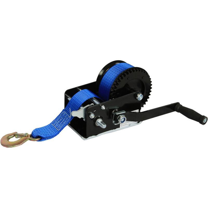 foto del prodotto argano manuale 1500 kg con cinghia 8 m blu