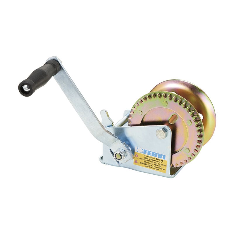 foto del prodotto argano paranco verricello manuale zincato rocchetto 500 kg fervi 0070