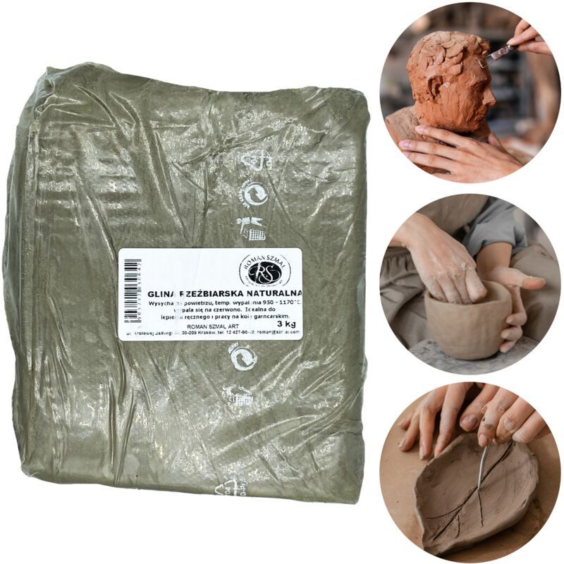 foto del prodotto argilla naturale per modellare la scultura romana szmal 3 kg