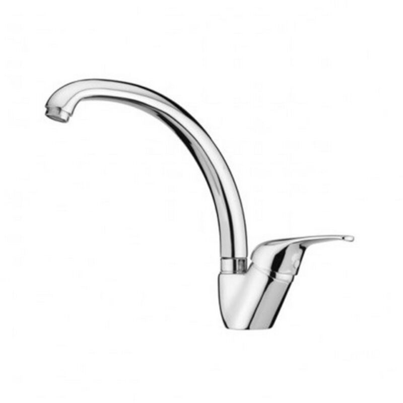 foto del prodotto argo rubinetterie derby miscelatore monocomando per lavello h 271 mm con canna tubo girevole 45o in ottone cromato cartuccia 40 mm alta rubinetto per
