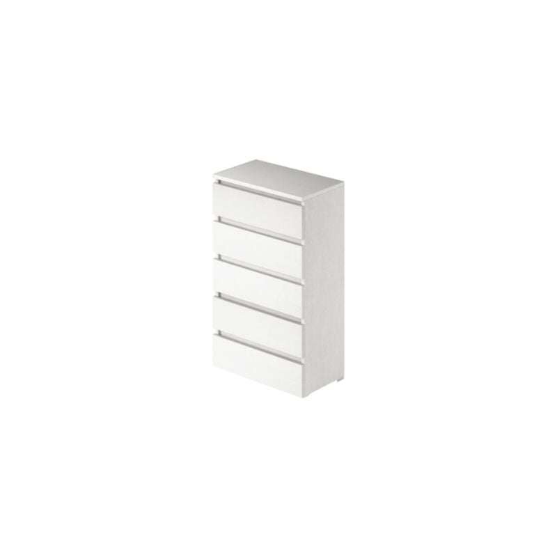 foto del prodotto argonauta cassettiera bianco frassinato in legno nobilitato con 5 cassetti h127x47x40 cm