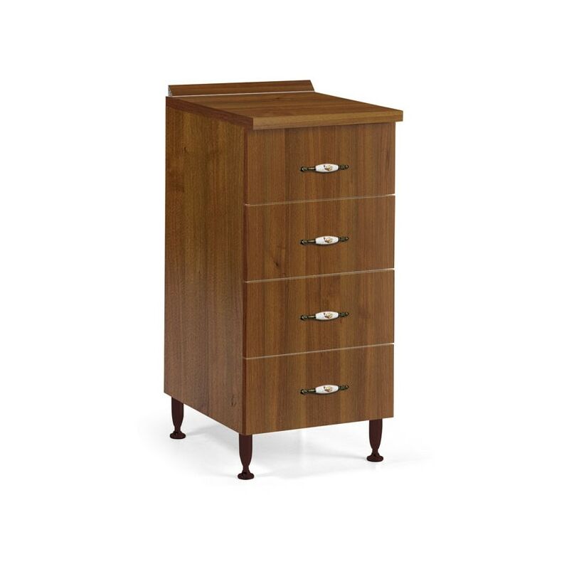foto del prodotto argonauta cassettiera per cucina legno nobilitato 4 cassetti noce antico cm h 85x50x40
