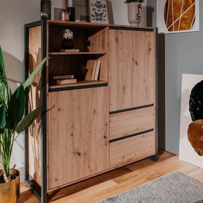 foto del prodotto argonauta credenza alta l120xp40xh140 denver51 colore quercia antracite