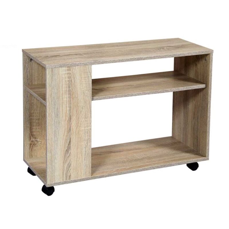 foto del prodotto argonauta gaia mobiletto in legno con ruote 80 x 30 x 56 cm in colore rovere