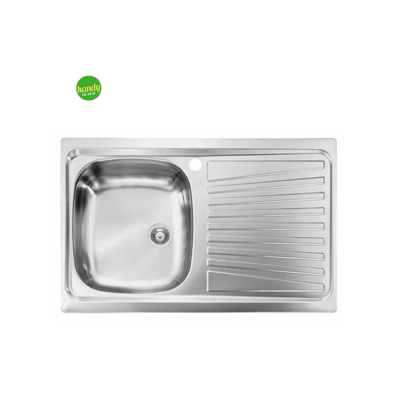 foto del prodotto argonauta lavello cucina da incasso in acciaio inox 1 vasca con gocciolatoio modello mondial cm.86x50 vasca sinistra profondit vasca 15 cm