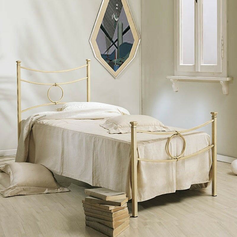 foto del prodotto argonauta letto in ferro singolo con pediera avorio conca 92x208x h117 cm