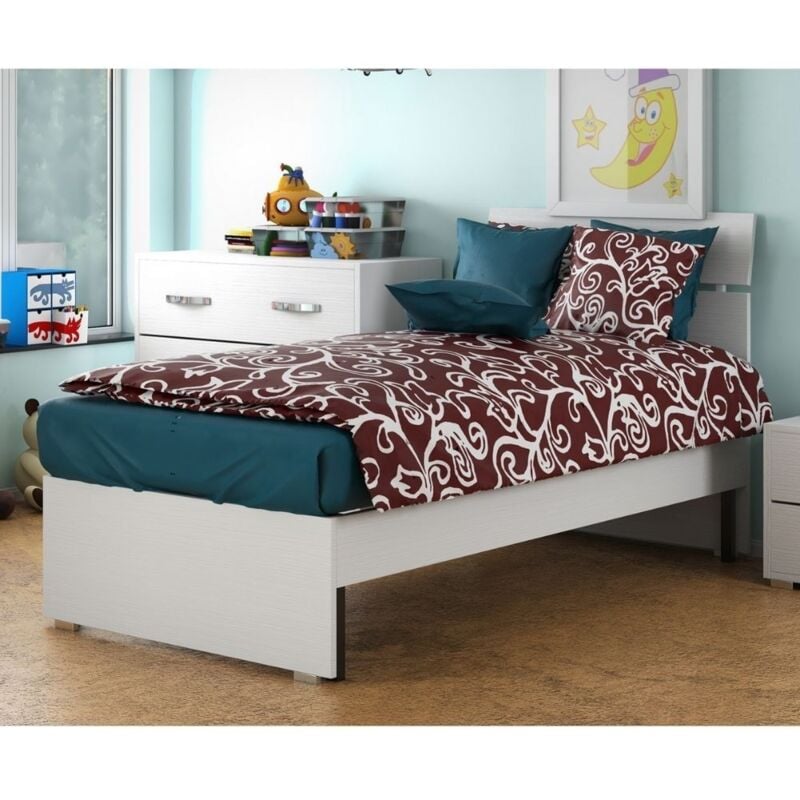 foto del prodotto argonauta letto singolo bianco frassinato per cameretta cm 200x85xh 98