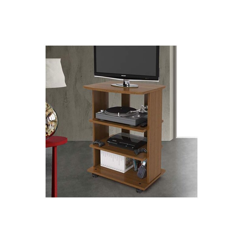 foto del prodotto argonauta mobile porta pc e stampante in legno di colore noce.