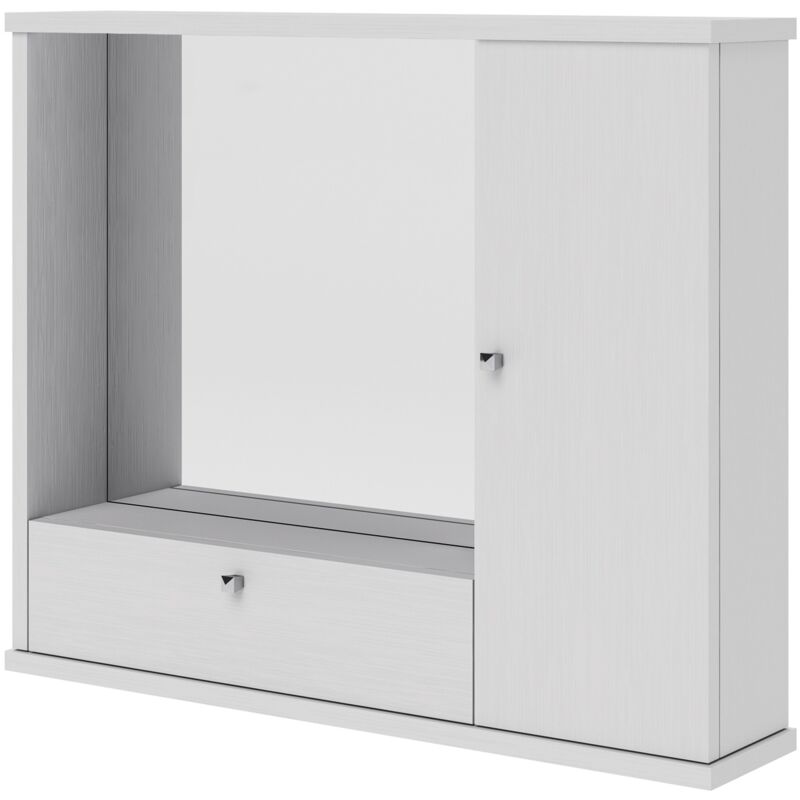 foto del prodotto argonauta mobile specchiera bagno bianco frassinato 1 anta c ribalta h.61x73x14 cm