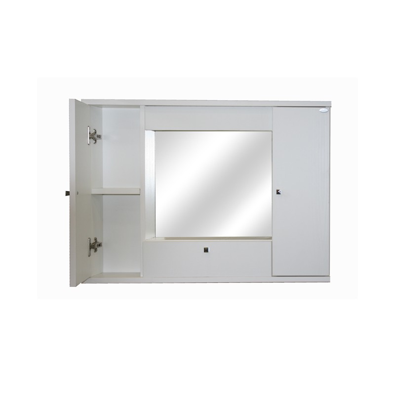 foto del prodotto argonauta mobile specchiera bagno bianco frassinato 2 ante c ribalta h.61x93x14 cm