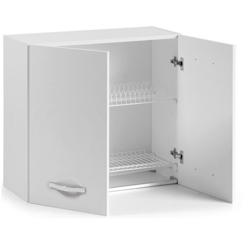 foto del prodotto argonauta pensile scolapiatti 80 cm due ante colore bianco frassinato