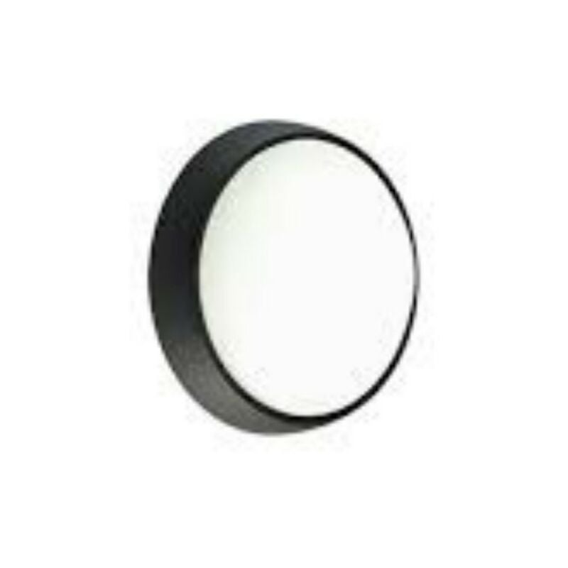 foto del prodotto argonauta plafoniera applique tonda nera led 8w luce naturale esterno