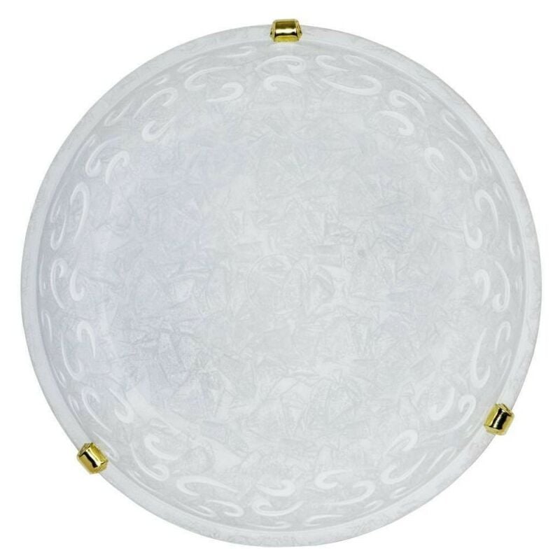 foto del prodotto argonauta plafoniera in vetro screpolato bianco ganci in oro diam. 30 cm