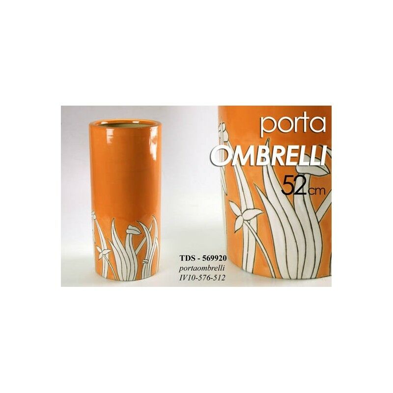 foto del prodotto argonauta portaombrelli arancione in ceramica salvaspazio cm 52 h