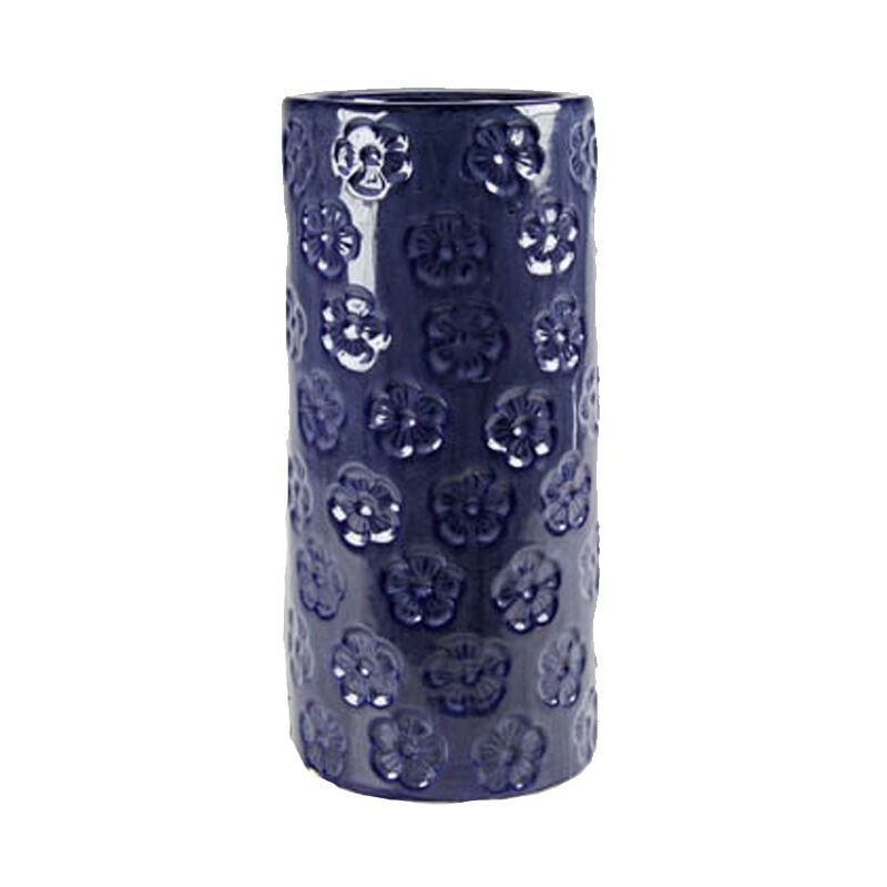 foto del prodotto argonauta portaombrelli in ceramica blu fiori design cm 50 h