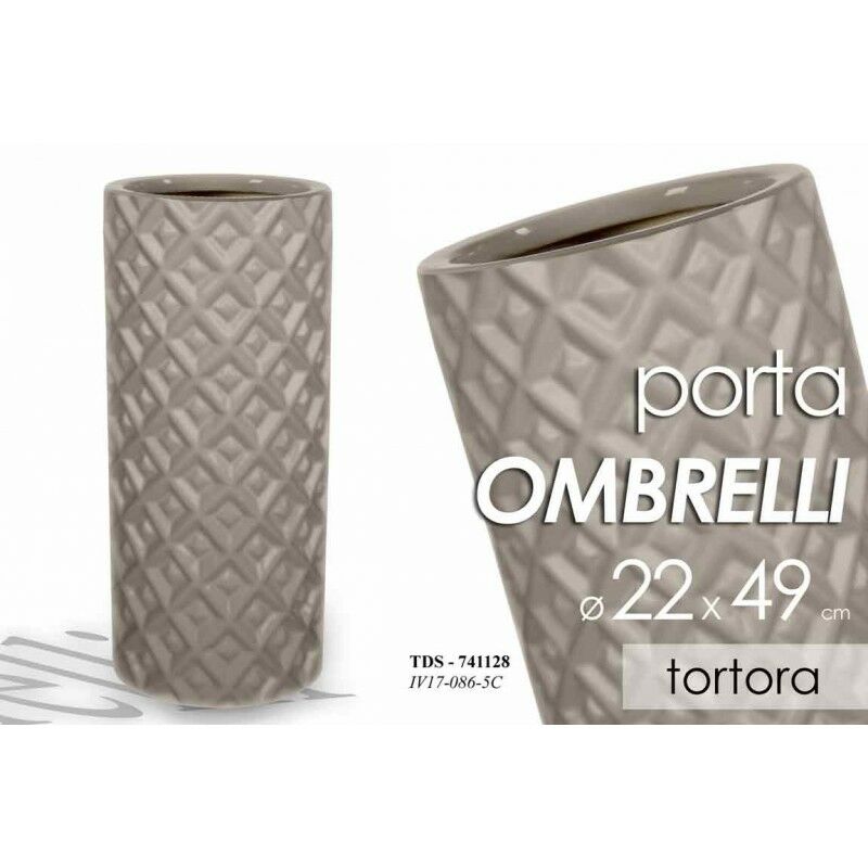 foto del prodotto argonauta portaombrelli in ceramica tortora design cm 22 x 49 h