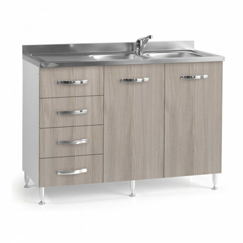 foto del prodotto argonauta sottolavello per cucina olmo 2 ante con cassetti sx cm 120x50xh 85