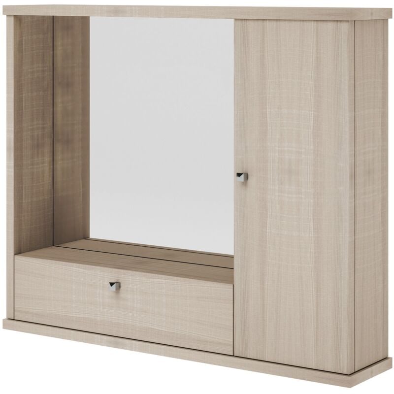 foto del prodotto argonauta specchiera bagno mobile arredo moderno 1 anta con ribalta olmo h.61x73x14