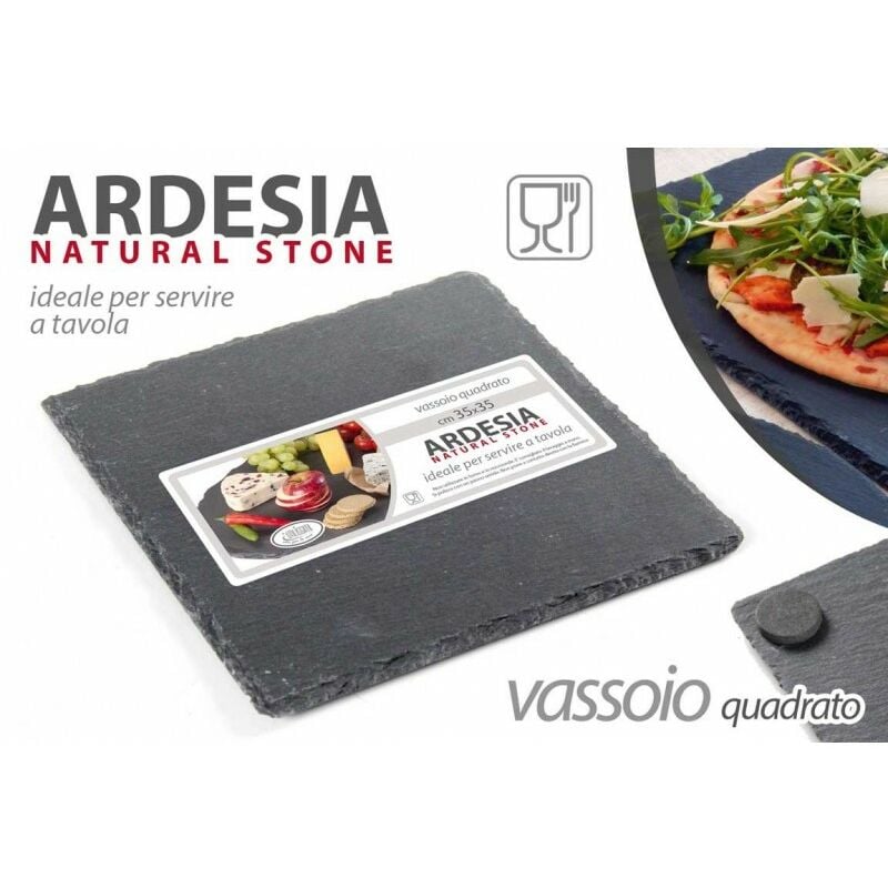 foto del prodotto argonauta x24 vassoio piatto in ardesia cm 15 x 15 casa pub o ristoranti