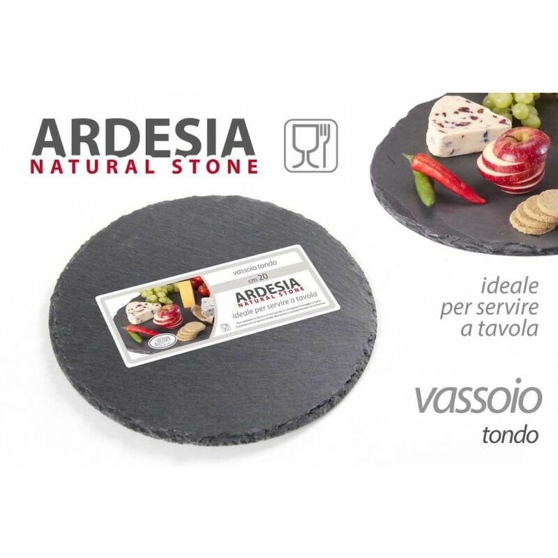 foto del prodotto argonauta x24 vassoio piatto in ardesia tondo cm 20 casa pub o ristoranti