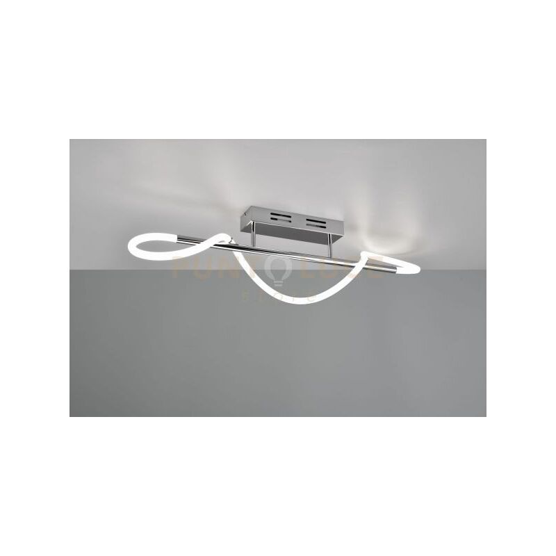 foto del prodotto argos plafoniera led 28w 3500lm, 4000k tubo flessibile illuminato a 360 con struttura metallo cromato l. 105cm