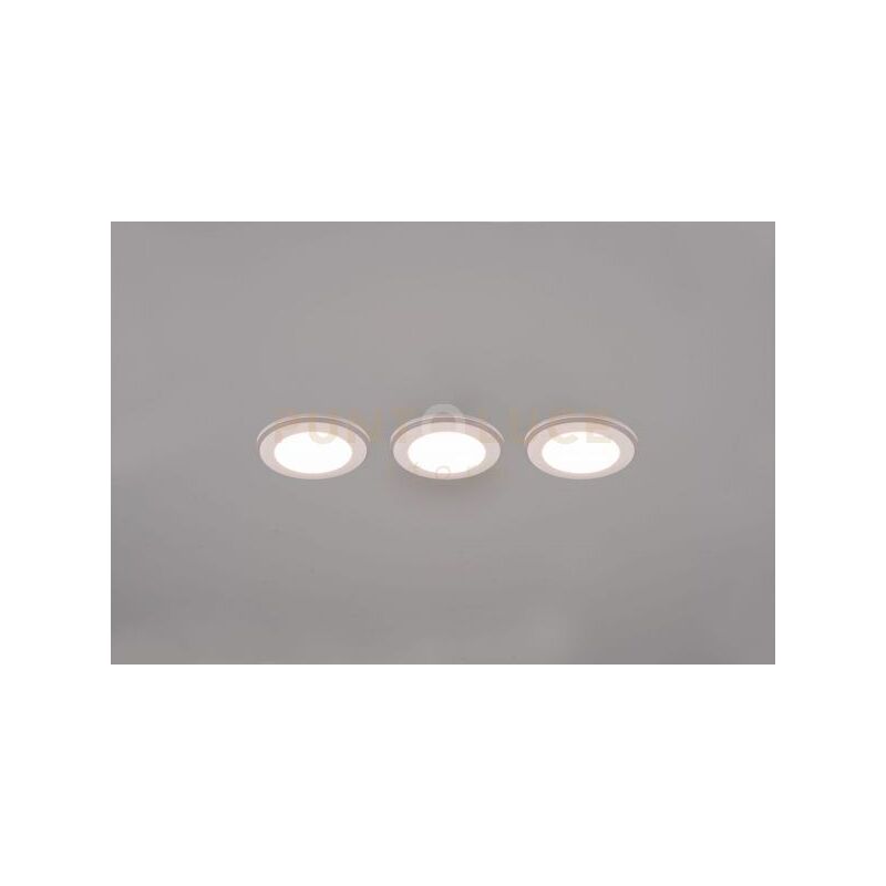 foto del prodotto argus kit 3 faretti da incasso led 1w 4w 350lm, 3000k rotondi bordo bianco funzione rgb d. 8,2cm dimmerabile