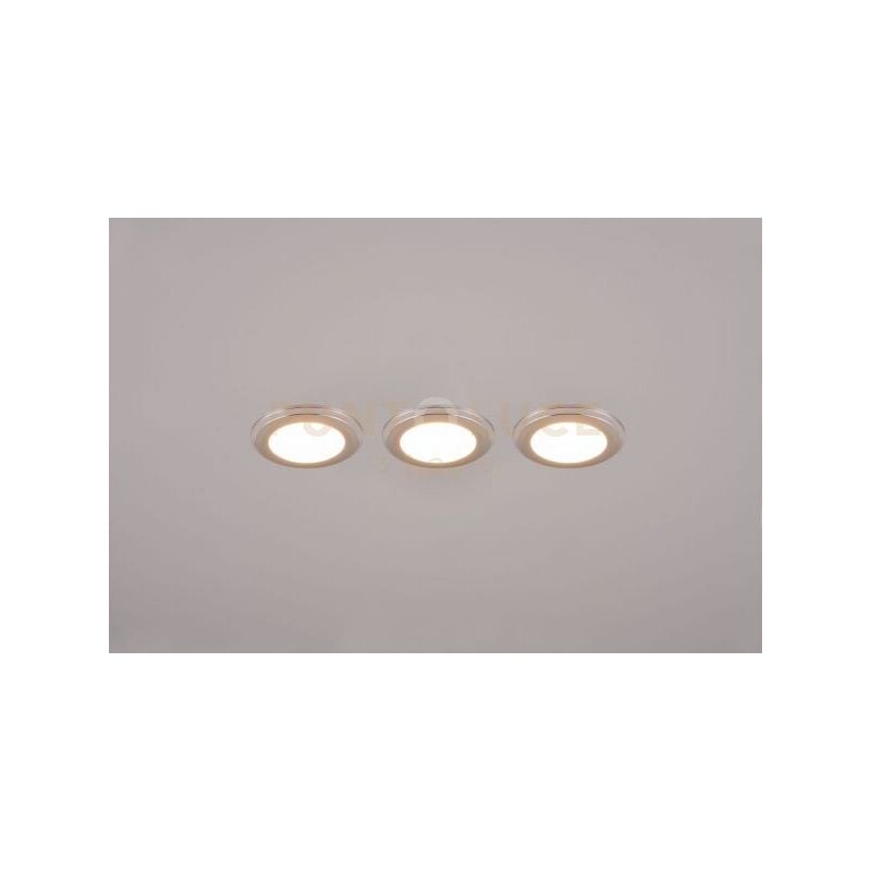 foto del prodotto argus kit 3 faretti da incasso led 1w 4w 350lm, 3000k rotondi bordo cromato funzione rgb d. 8,2cm dimmerabile