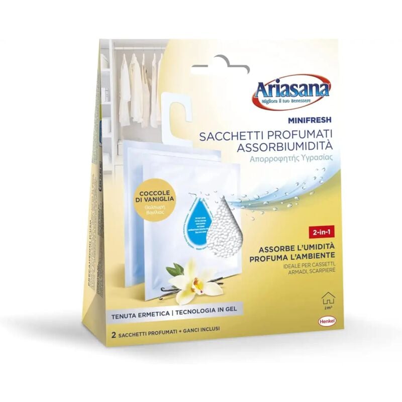 foto del prodotto ariasana minifresh coccole di vaniglia sacchetti profumati assorbiumidit 2x50gr