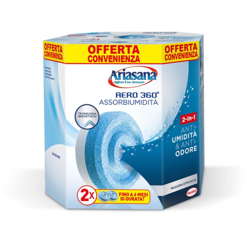 foto del prodotto ariasana ricarica aero 360 tab inodore 2x450 g 12 pezzi