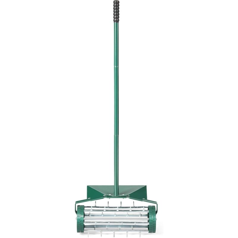 foto del prodotto arieggiatore per prato, rullo arieggiatore da prato con parafango, arieggiatore manuale per prato giardino terreno, 46 x 23 x 127 cm costway