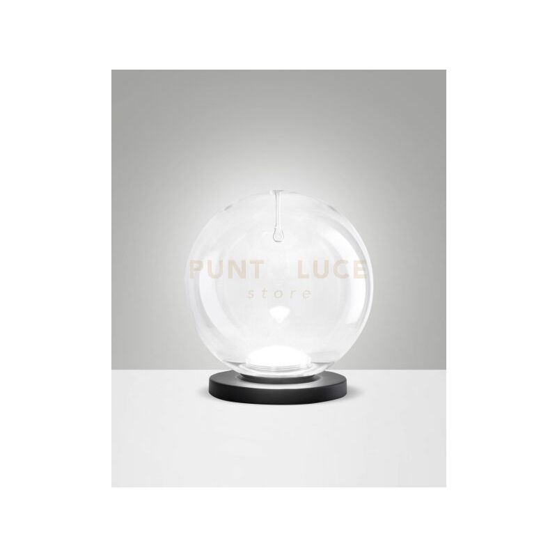 foto del prodotto ariel lampada da tavolo trasparparente goccia d.25cm led cct 2700k 3000k 4000k 11w 1080 lm dimmerabile