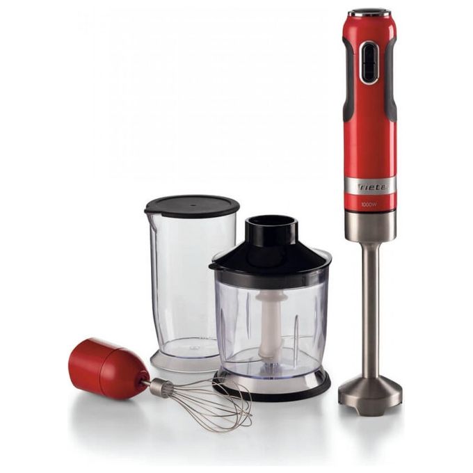 foto del prodotto ariete 0602 frullatore ad immersione 1000w bicchiere 700 ml tritatutto 500ml rosso