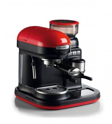 foto del prodotto ariete 1318 macchina da caffè con macinacaffè - 1 filtro - montalatte - 15 bar - 1080 watt - 0,8 litri - linea moderna - rosso - 00m131800ar0