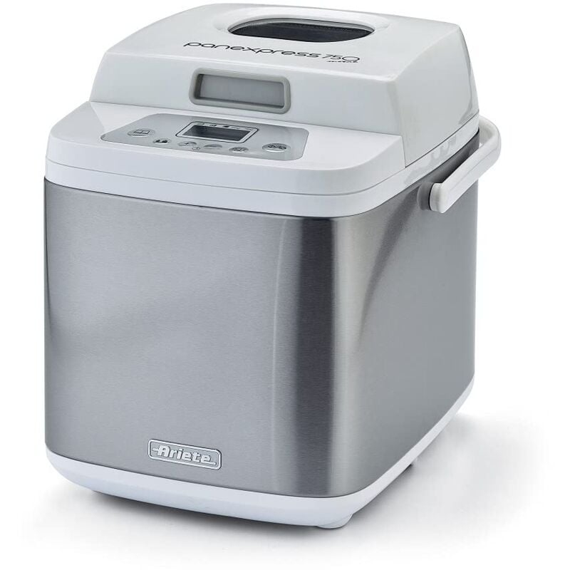 foto del prodotto ariete 132 panexpress 750 metal macchina per fare il pane, 19 programmi preimpostati, capacit 500 750 gr, 500 w, bianco, 21 x 31 x 27.5 cm