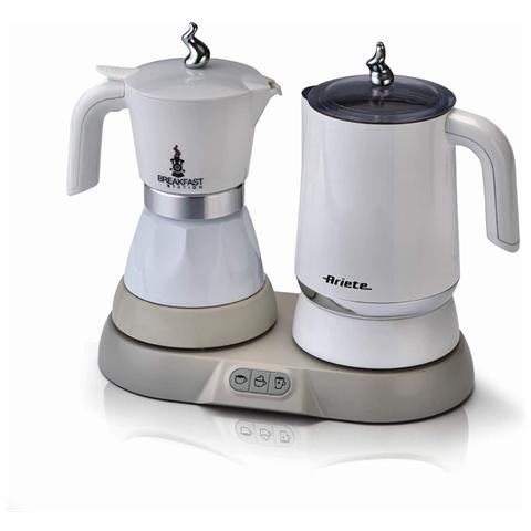 foto del prodotto ariete 1344 breakfast station moka elettrica bollitore montalatte a caldo e freddo 5 funzioni mantenimento caff caldo 500 watt bianco